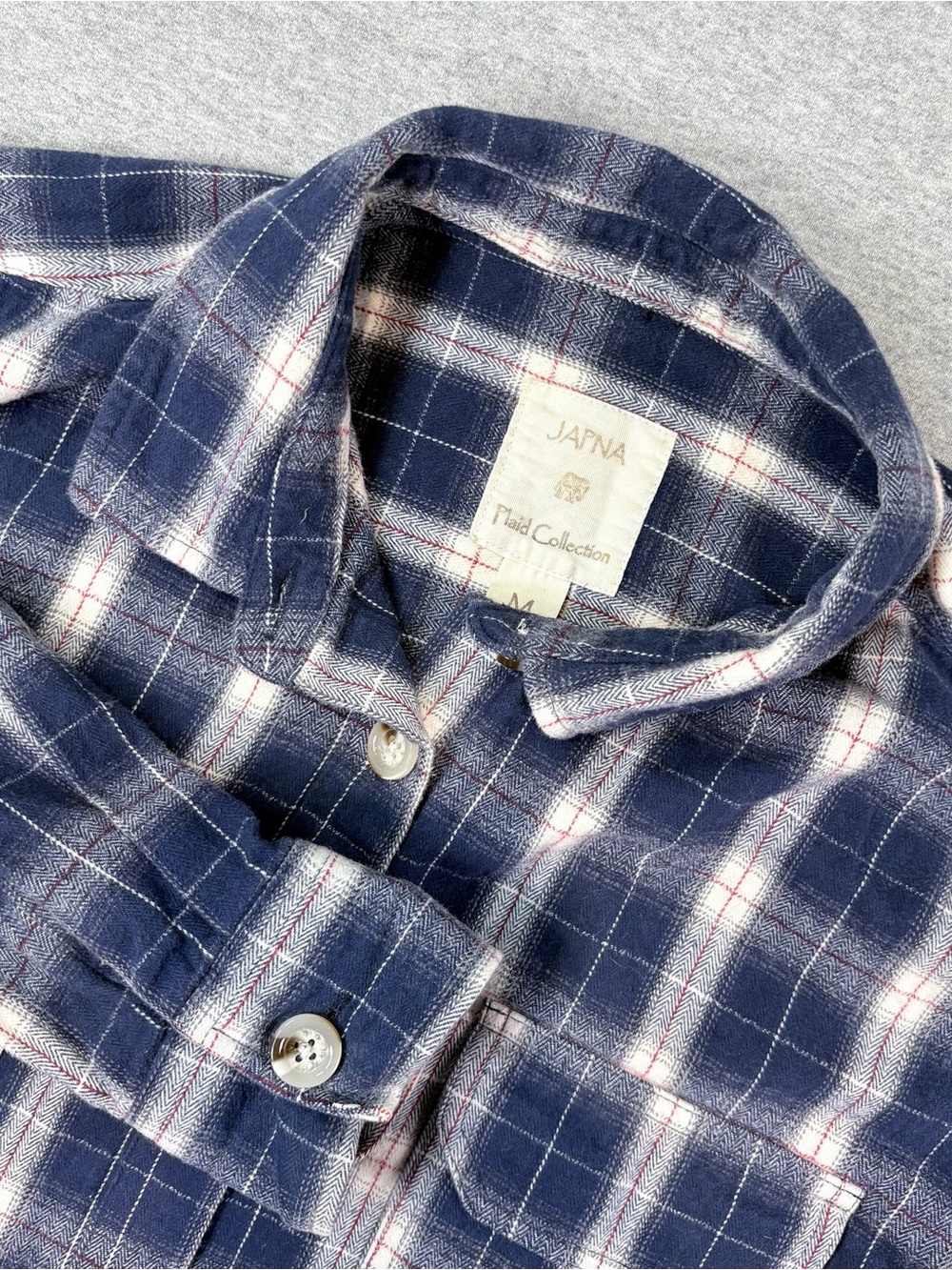 Japna Plaid Collection Women's M Plaid Cotton Flannel Long Sleeve Shirt Hiking